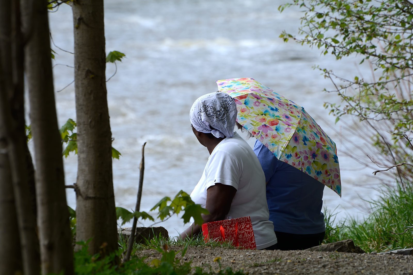 By the river